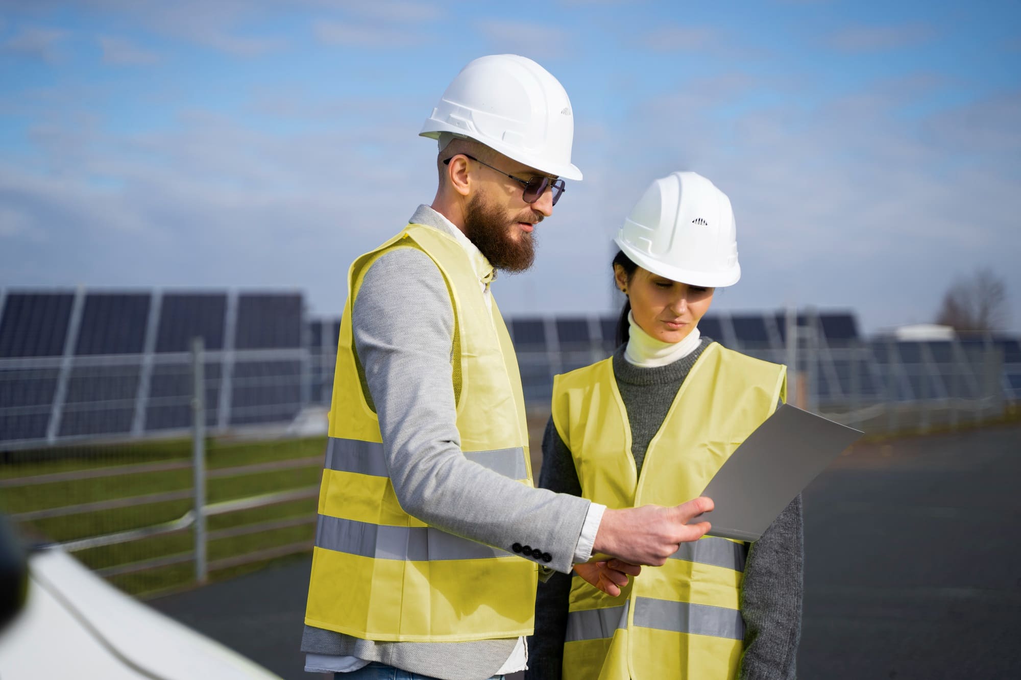 Solar technician completing utility-scale solar PV training